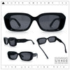 Womens Beveled Thick Plastic Narrow Rectangle Mod Fashion Sunglasses