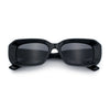 Womens Beveled Thick Plastic Narrow Rectangle Mod Fashion Sunglasses