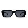 Womens Beveled Thick Plastic Narrow Rectangle Mod Fashion Sunglasses