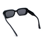 Womens Beveled Thick Plastic Narrow Rectangle Mod Fashion Sunglasses