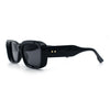 Womens Beveled Thick Plastic Narrow Rectangle Mod Fashion Sunglasses