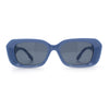 Womens Beveled Thick Plastic Narrow Rectangle Mod Fashion Sunglasses