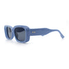 Womens Beveled Thick Plastic Narrow Rectangle Mod Fashion Sunglasses