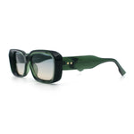 Womens Beveled Thick Plastic Narrow Rectangle Mod Fashion Sunglasses