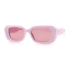 Womens Beveled Thick Plastic Narrow Rectangle Mod Fashion Sunglasses