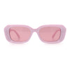Womens Beveled Thick Plastic Narrow Rectangle Mod Fashion Sunglasses