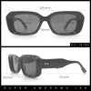 Womens Beveled Thick Plastic Narrow Rectangle Mod Fashion Sunglasses