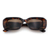Womens Beveled Thick Plastic Narrow Rectangle Mod Fashion Sunglasses