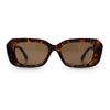 Womens Beveled Thick Plastic Narrow Rectangle Mod Fashion Sunglasses
