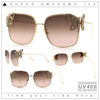 Luxury Womens Heavy Rhinestone Bling Rectangle Butterfly Metal Sunglasses