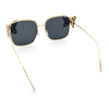 Luxury Womens Heavy Rhinestone Bling Rectangle Butterfly Metal Sunglasses
