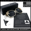 Luxury Womens Heavy Rhinestone Bling Rectangle Butterfly Metal Sunglasses