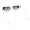 Luxury Womens Heavy Rhinestone Iced Out Cat Eye Metal Sunglasses