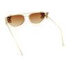 Luxury Womens Heavy Rhinestone Iced Out Cat Eye Metal Sunglasses