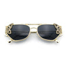 Luxury Womens Heavy Rhinestone Iced Out Cat Eye Metal Sunglasses