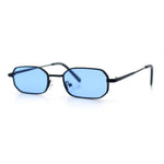 Timless Iconic Hipster Metal Rim Narrow Rectangle Snug Hustler Sunglasses