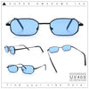 Timless Iconic Hipster Metal Rim Narrow Rectangle Snug Hustler Sunglasses