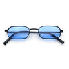 Timless Iconic Hipster Metal Rim Narrow Rectangle Snug Hustler Sunglasses