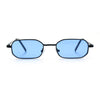Timless Iconic Hipster Metal Rim Narrow Rectangle Snug Hustler Sunglasses