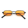 Timless Iconic Hipster Metal Rim Narrow Rectangle Snug Hustler Sunglasses