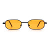 Timless Iconic Hipster Metal Rim Narrow Rectangle Snug Hustler Sunglasses