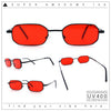 Timless Iconic Hipster Metal Rim Narrow Rectangle Snug Hustler Sunglasses