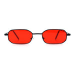 Timless Iconic Hipster Metal Rim Narrow Rectangle Snug Hustler Sunglasses