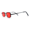 Timless Iconic Hipster Metal Rim Narrow Rectangle Snug Hustler Sunglasses