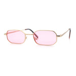 Timless Iconic Hipster Metal Rim Narrow Rectangle Snug Hustler Sunglasses