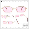 Timless Iconic Hipster Metal Rim Narrow Rectangle Snug Hustler Sunglasses