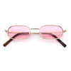 Timless Iconic Hipster Metal Rim Narrow Rectangle Snug Hustler Sunglasses