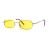 Timless Iconic Hipster Metal Rim Narrow Rectangle Snug Hustler Sunglasses