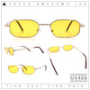 Timless Iconic Hipster Metal Rim Narrow Rectangle Snug Hustler Sunglasses