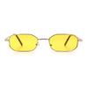 Timless Iconic Hipster Metal Rim Narrow Rectangle Snug Hustler Sunglasses