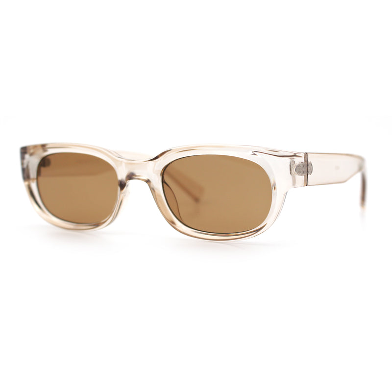 Mod Fashion Bevel Oval Rectangle Subtle Horn Rim Plastic Sunglasses
