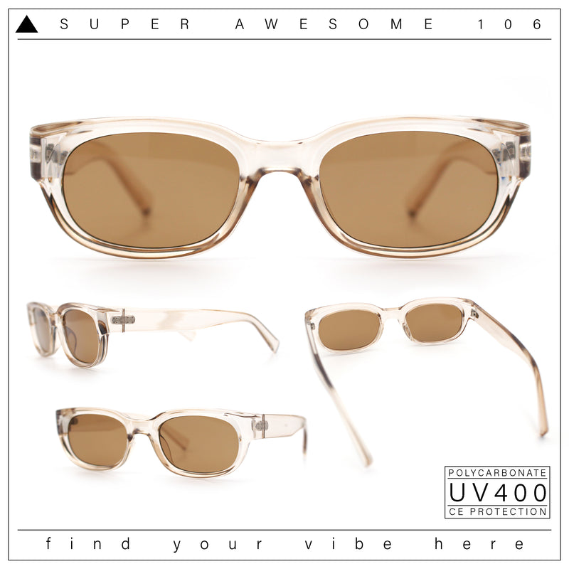 Mod Fashion Bevel Oval Rectangle Subtle Horn Rim Plastic Sunglasses