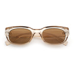 Mod Fashion Bevel Oval Rectangle Subtle Horn Rim Plastic Sunglasses