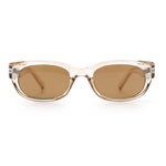 Mod Fashion Bevel Oval Rectangle Subtle Horn Rim Plastic Sunglasses