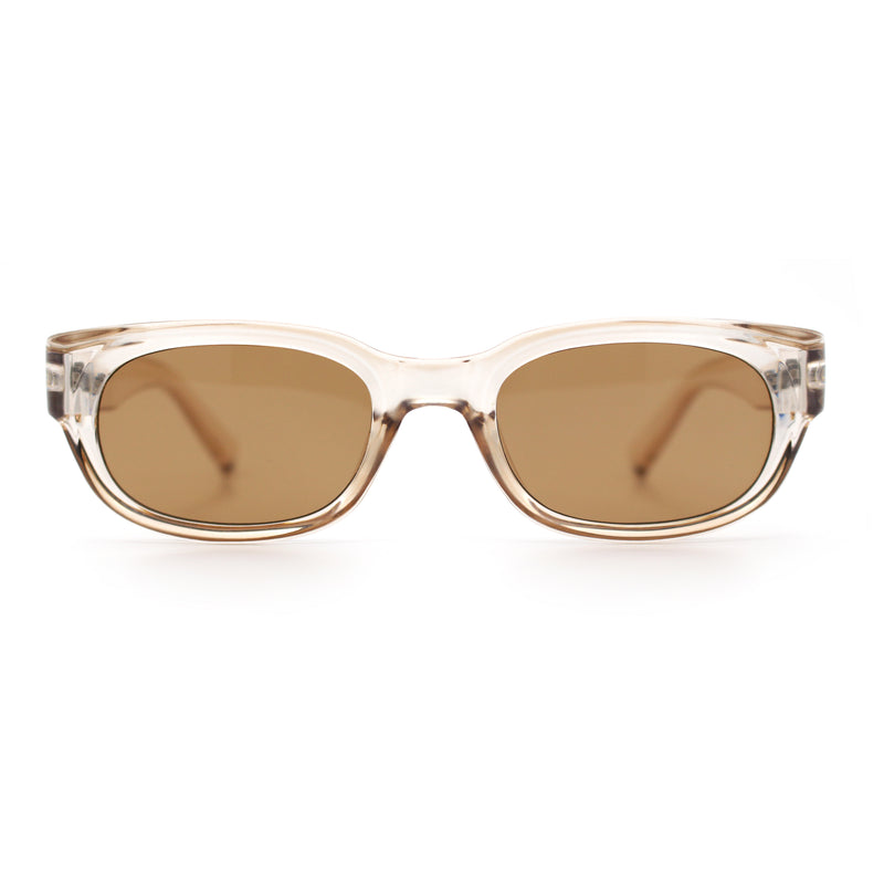 Mod Fashion Bevel Oval Rectangle Subtle Horn Rim Plastic Sunglasses