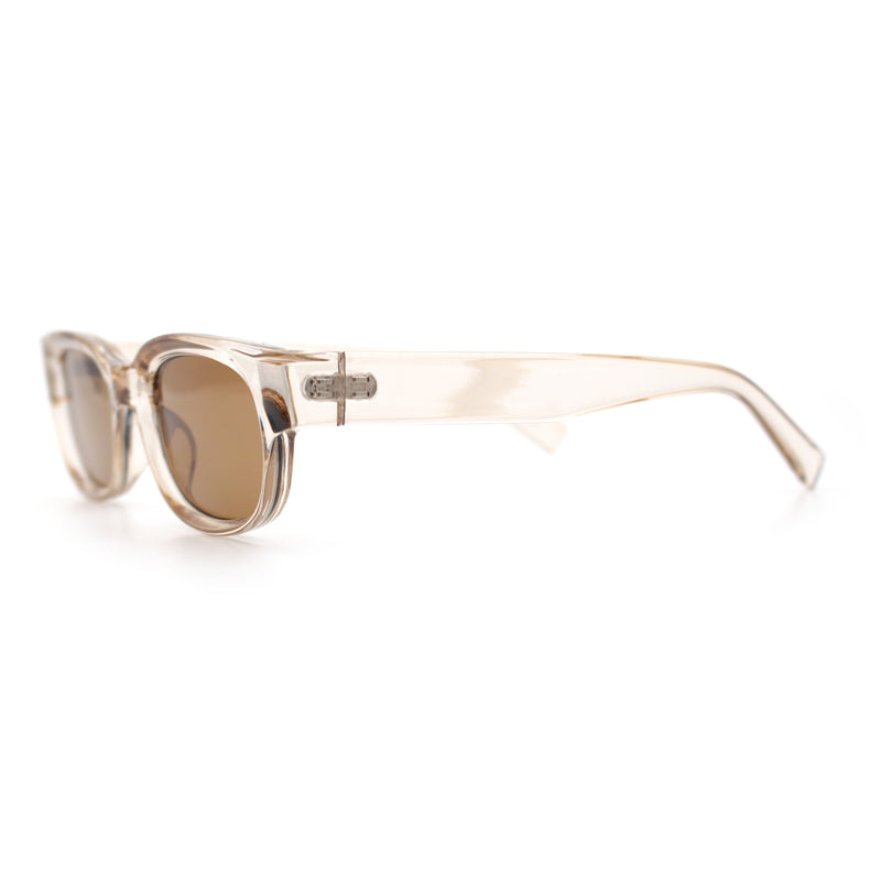 Mod Fashion Bevel Oval Rectangle Subtle Horn Rim Plastic Sunglasses