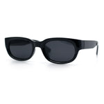 Mod Fashion Bevel Oval Rectangle Subtle Horn Rim Plastic Sunglasses