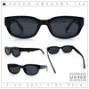 Mod Fashion Bevel Oval Rectangle Subtle Horn Rim Plastic Sunglasses