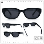 Mod Fashion Bevel Oval Rectangle Subtle Horn Rim Plastic Sunglasses