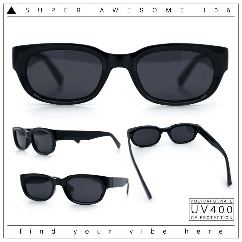 Mod Fashion Bevel Oval Rectangle Subtle Horn Rim Plastic Sunglasses