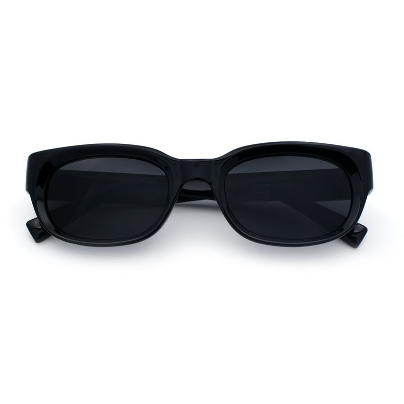 Mod Fashion Bevel Oval Rectangle Subtle Horn Rim Plastic Sunglasses