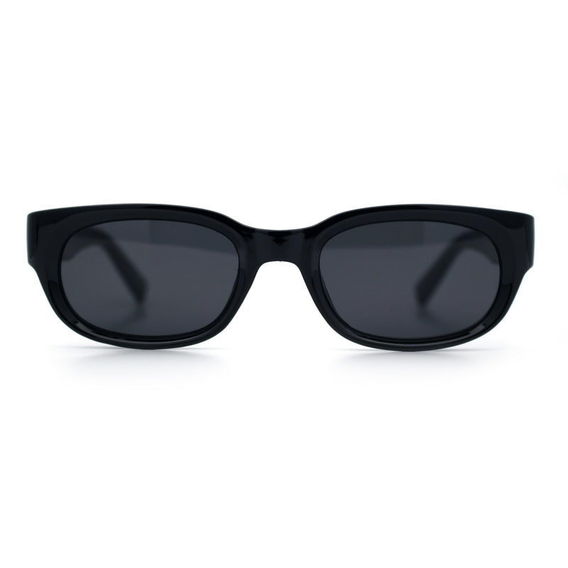 Mod Fashion Bevel Oval Rectangle Subtle Horn Rim Plastic Sunglasses