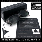 Mod Fashion Bevel Oval Rectangle Subtle Horn Rim Plastic Sunglasses