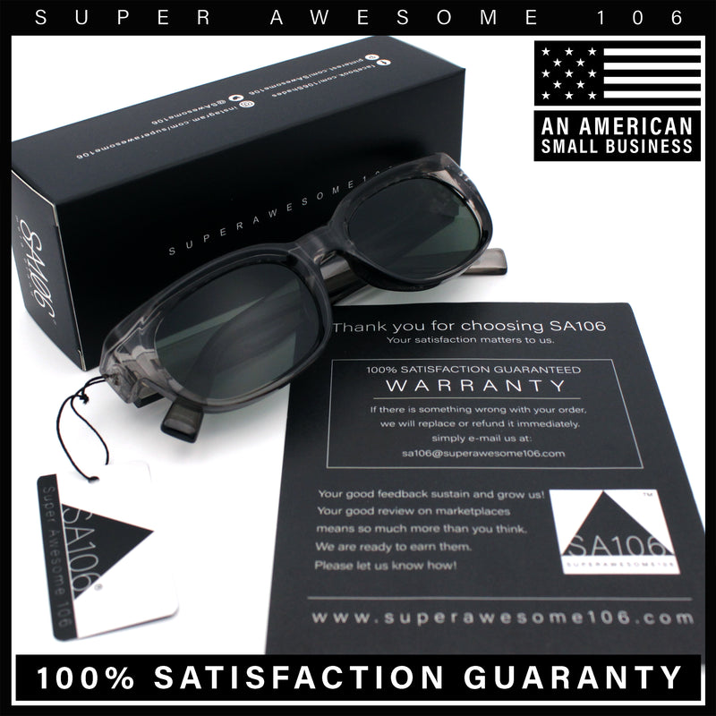 Mod Fashion Bevel Oval Rectangle Subtle Horn Rim Plastic Sunglasses