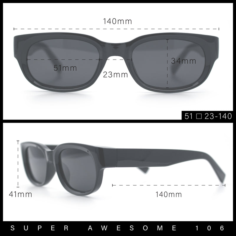 Mod Fashion Bevel Oval Rectangle Subtle Horn Rim Plastic Sunglasses