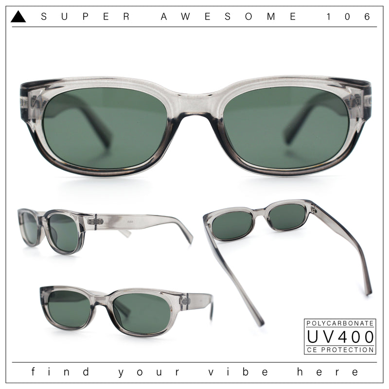 Mod Fashion Bevel Oval Rectangle Subtle Horn Rim Plastic Sunglasses